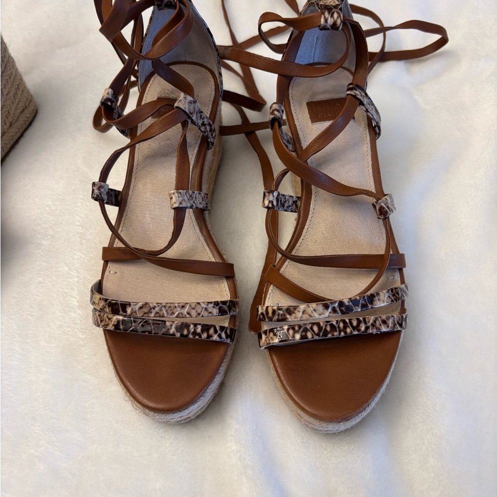 Louise et Cie Brown Sandals with Animal Print Straps